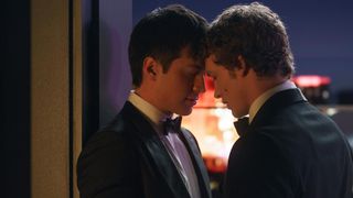 Hudson Williams and Connor Storrie in Heated Rivalry