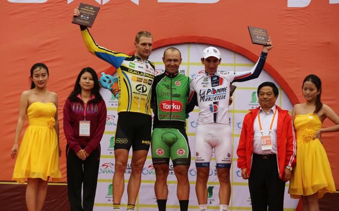 Top three podium