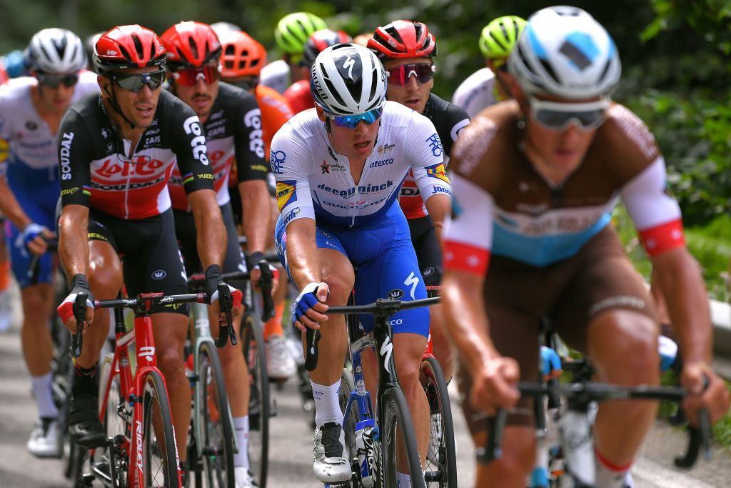 VISE BELGIUM AUGUST 18 Stijn Steels of Belgium and Team Deceuninck QuickStep during the 41st Tour de Wallonie 2020 Stage 3 a 192km stage from Montzen to Vise TourdeWallonie TRW2020 on August 18 2020 in Vise Belgium Photo by Luc ClaessenGetty Images