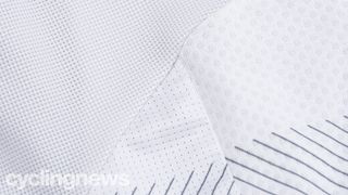 Close up of the three materials used on the Sportful Bodyfit Pro Evo jersey
