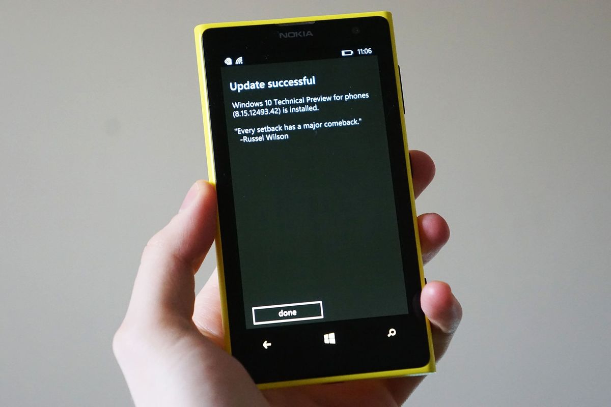 Updated successfully. Lumia 638.