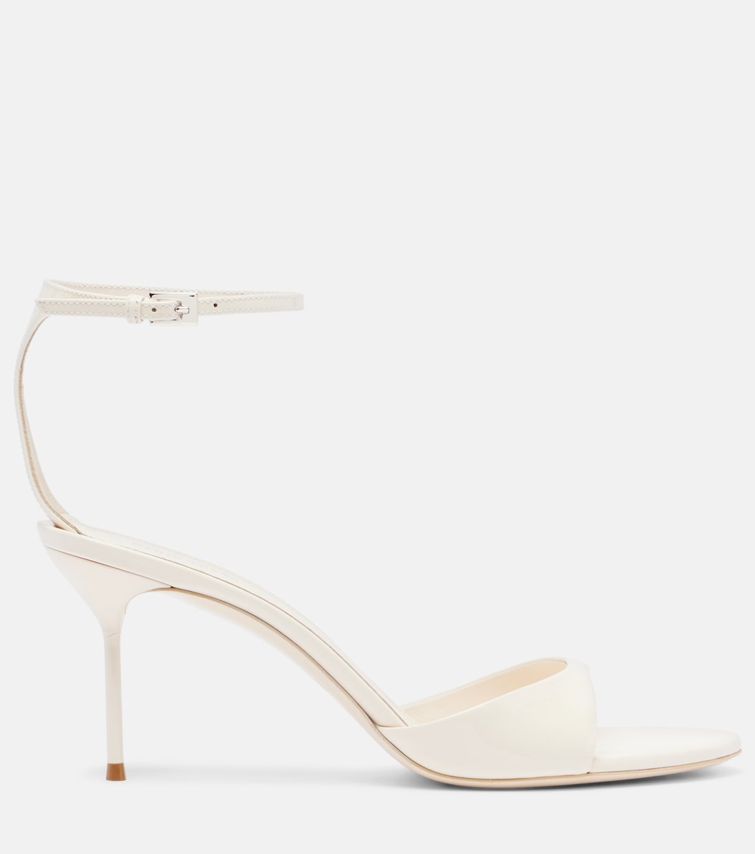 Lidia 70 Patent Leather Mules in White - Paris Texas