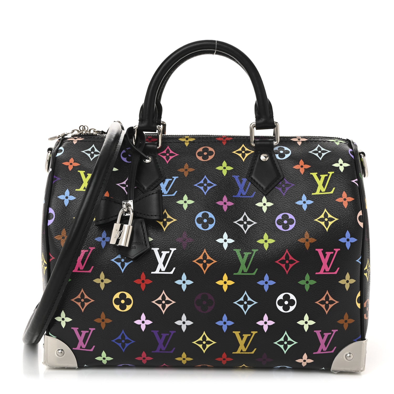 Lv X Tm Monogram Multicolor Speedy Soft 30 Black