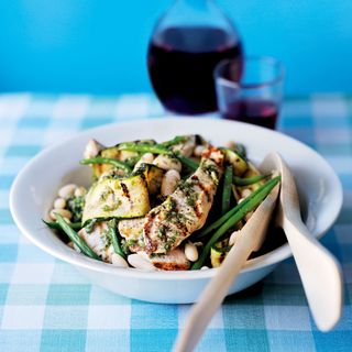 Griddled Chicken Salad with Courgettes and Cannellini Beans