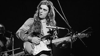 English rock singer and guitarist Terry Reid performing on stage, 24th June 1973