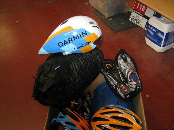 A man for all seasons. David Millar's race bag is ready for all eventualities.