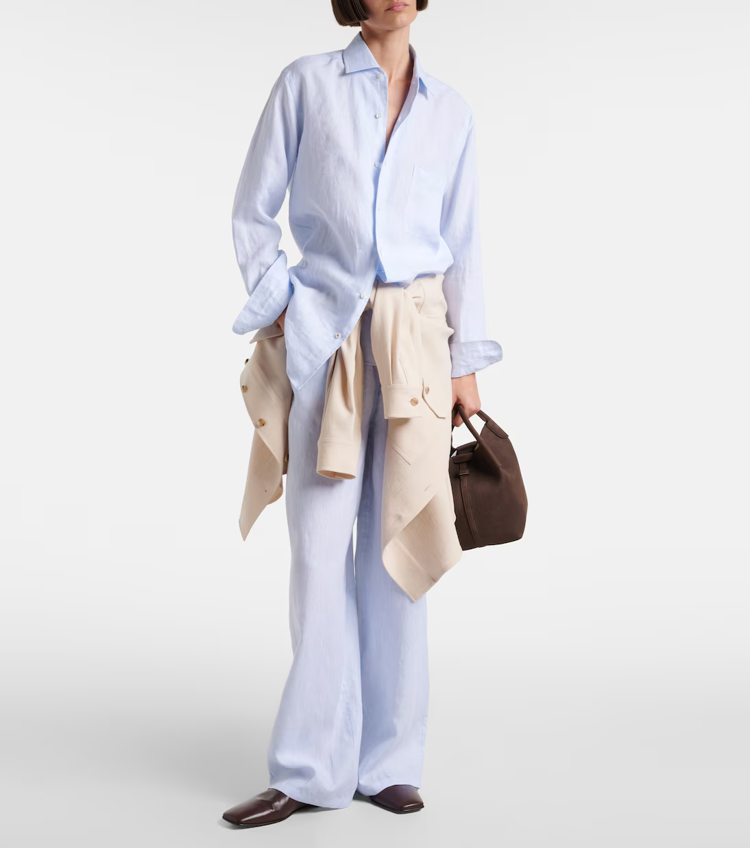 Loro Piana, Valerio high-rise linen wide-leg pants