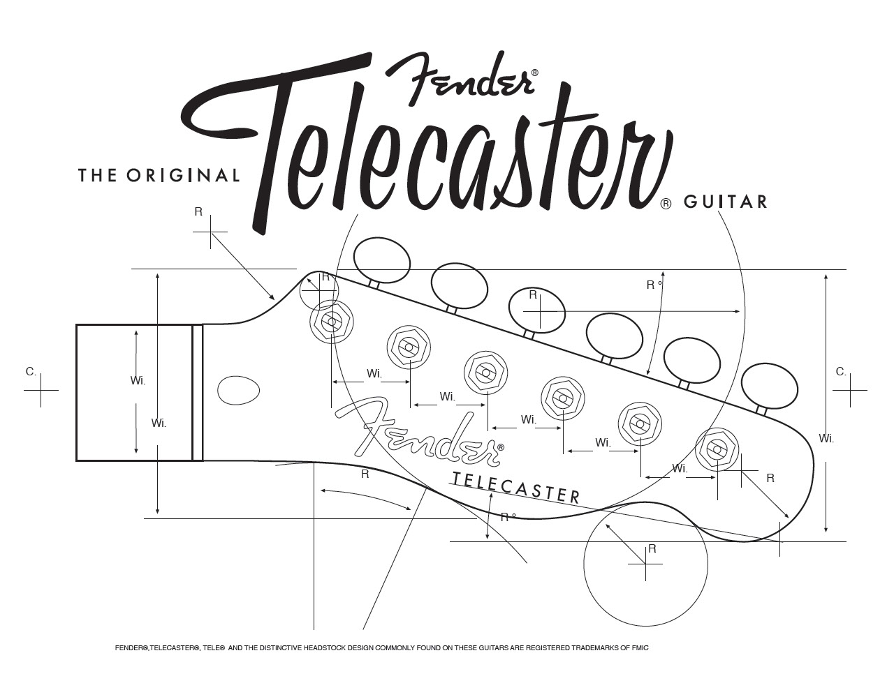 The original Fender Telecaster headstock blueprint