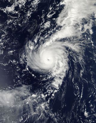 Hurricane Michael with a visible eye