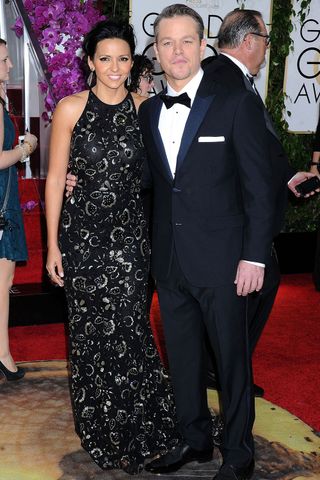 Matt Damon And Luciana Barroso At The Golden Globes 2014