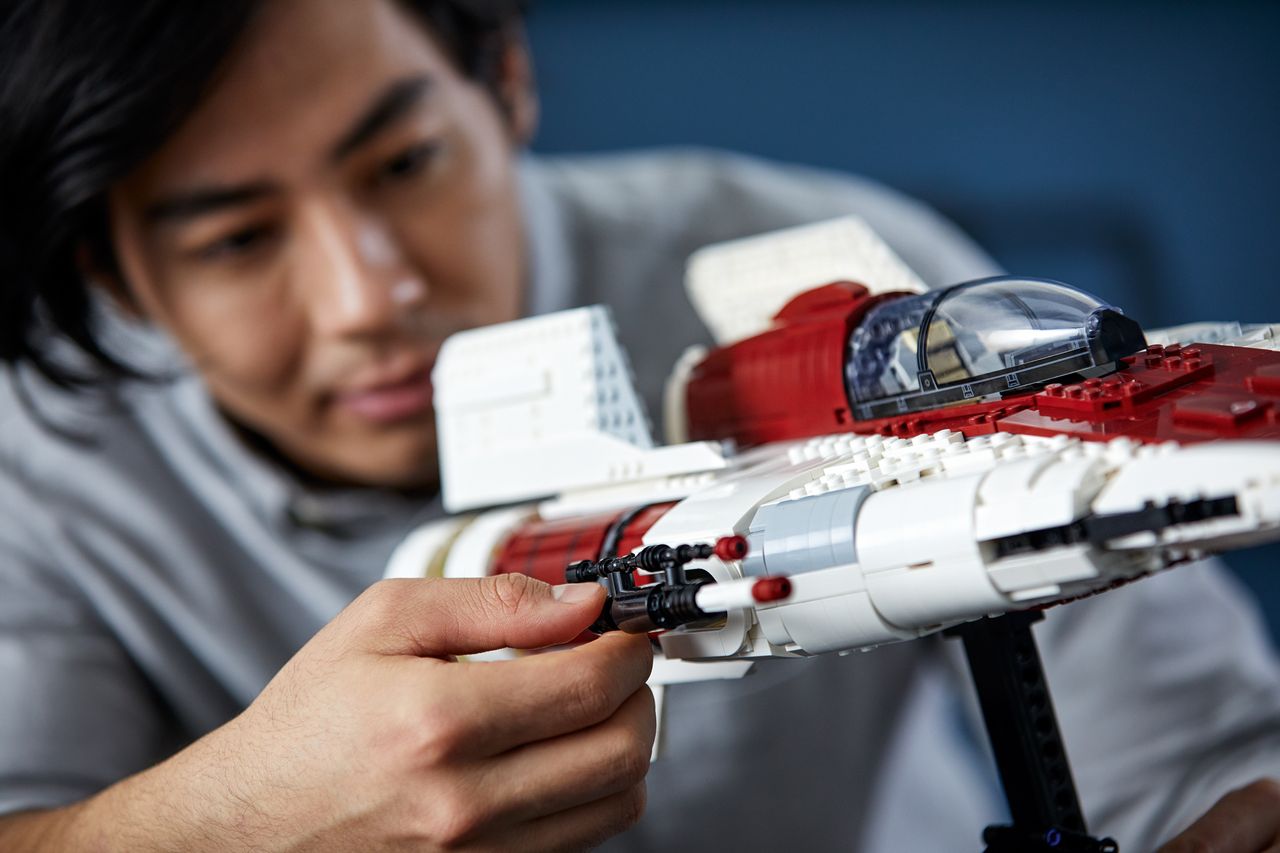 The Lego Star Wars UCS A-wing Starfighter, released in 2020, is an iconic ship from "Star Wars Episode VI: The Return of the Jedi."