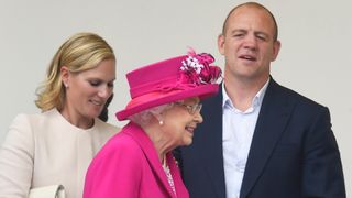 Zara Phillip, Mike Tindall and Queen Elizabeth II leave after attending "The Patron's Lunch" celebrations for The Queen's 90th birthday on The Mall on June 12, 2016 in London, England. 10,000 guests have gathered on The Mall for a lunch to celebrate The Queen's Patronage of more than 600 charities and organisations. The lunch is part of a weekend of celebrations marking Queen Elizabeth II's 90th birthday and 63 year reign. The Duke of Edinburgh and other members of The Royal Family are also in attendance. During the lunch a carnival parade will travel down The Mall and around St James's Park