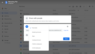 Google Drive Target Audience link-sharing