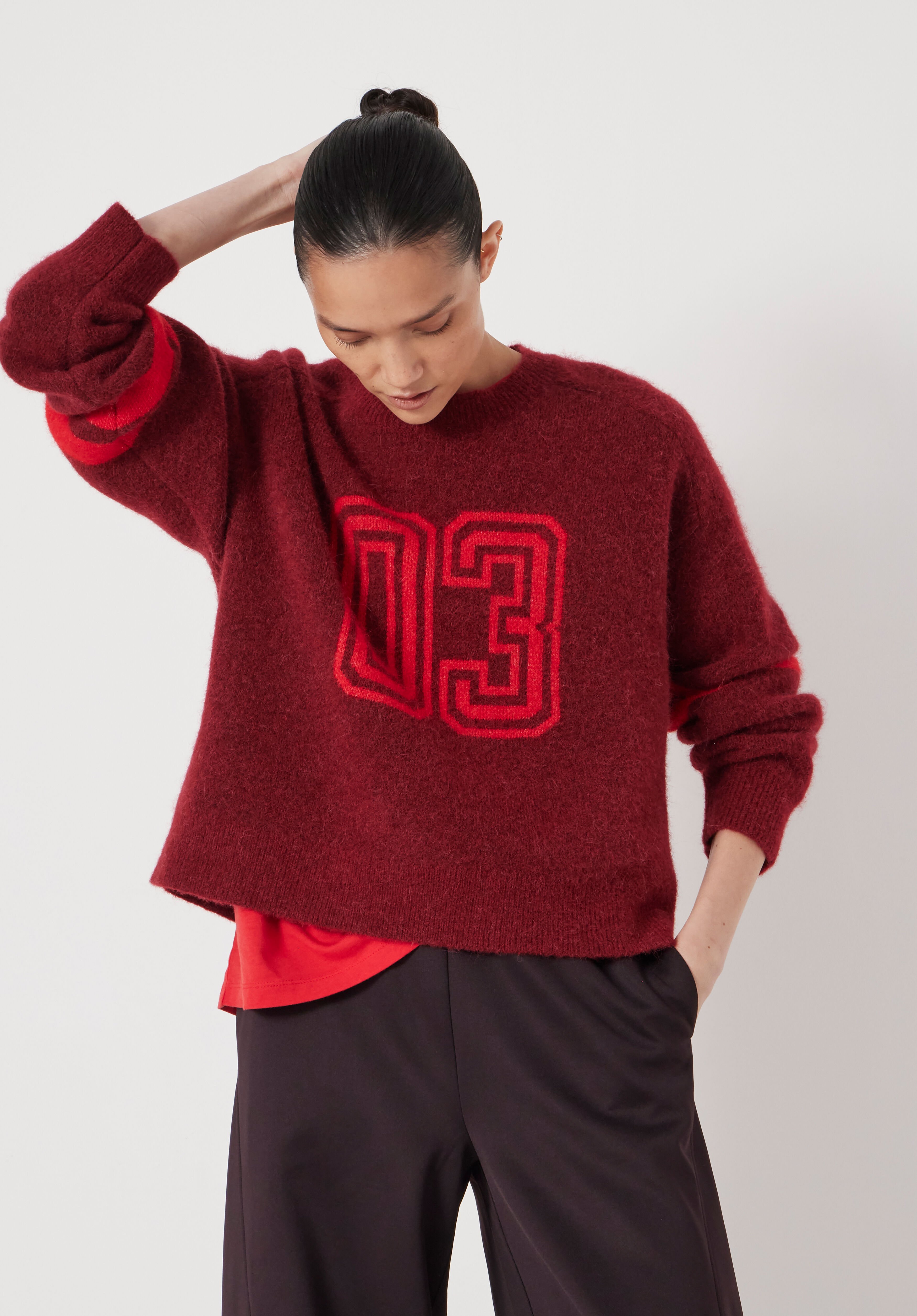 Varsity Jacquard Wool Blend Jumper