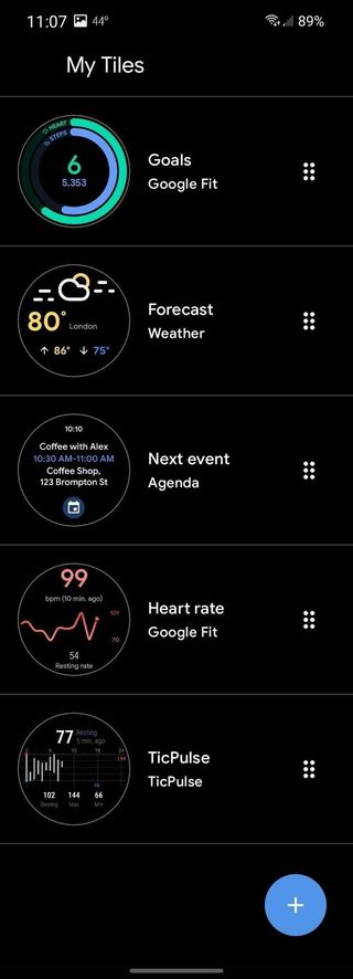 Edit Wear OS Tiles on your phone