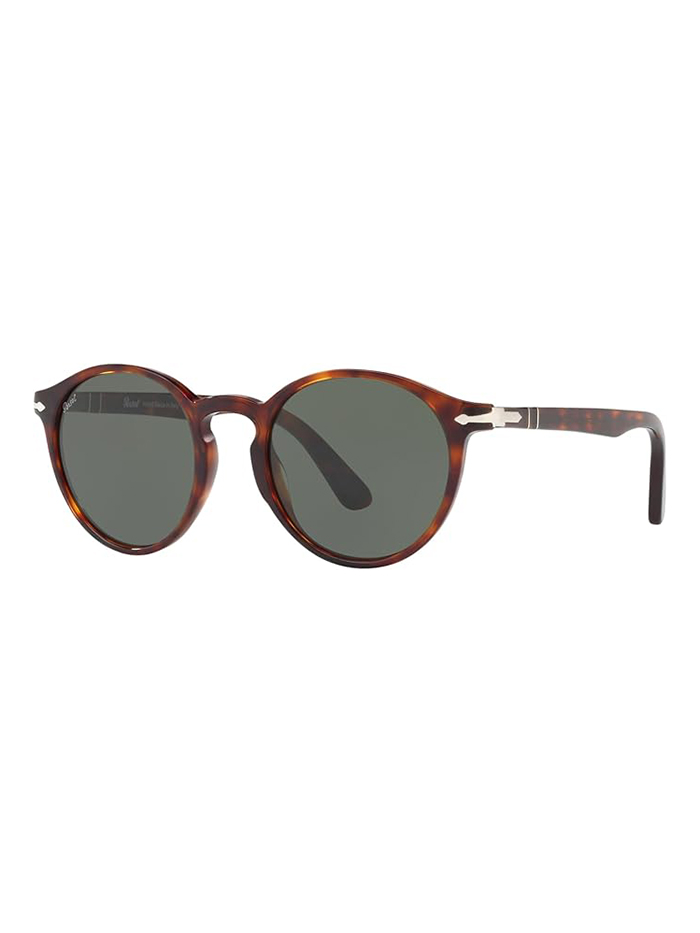 Persol, Persol Po3171s Round Sunglasses, Havana/green, 52 Mm