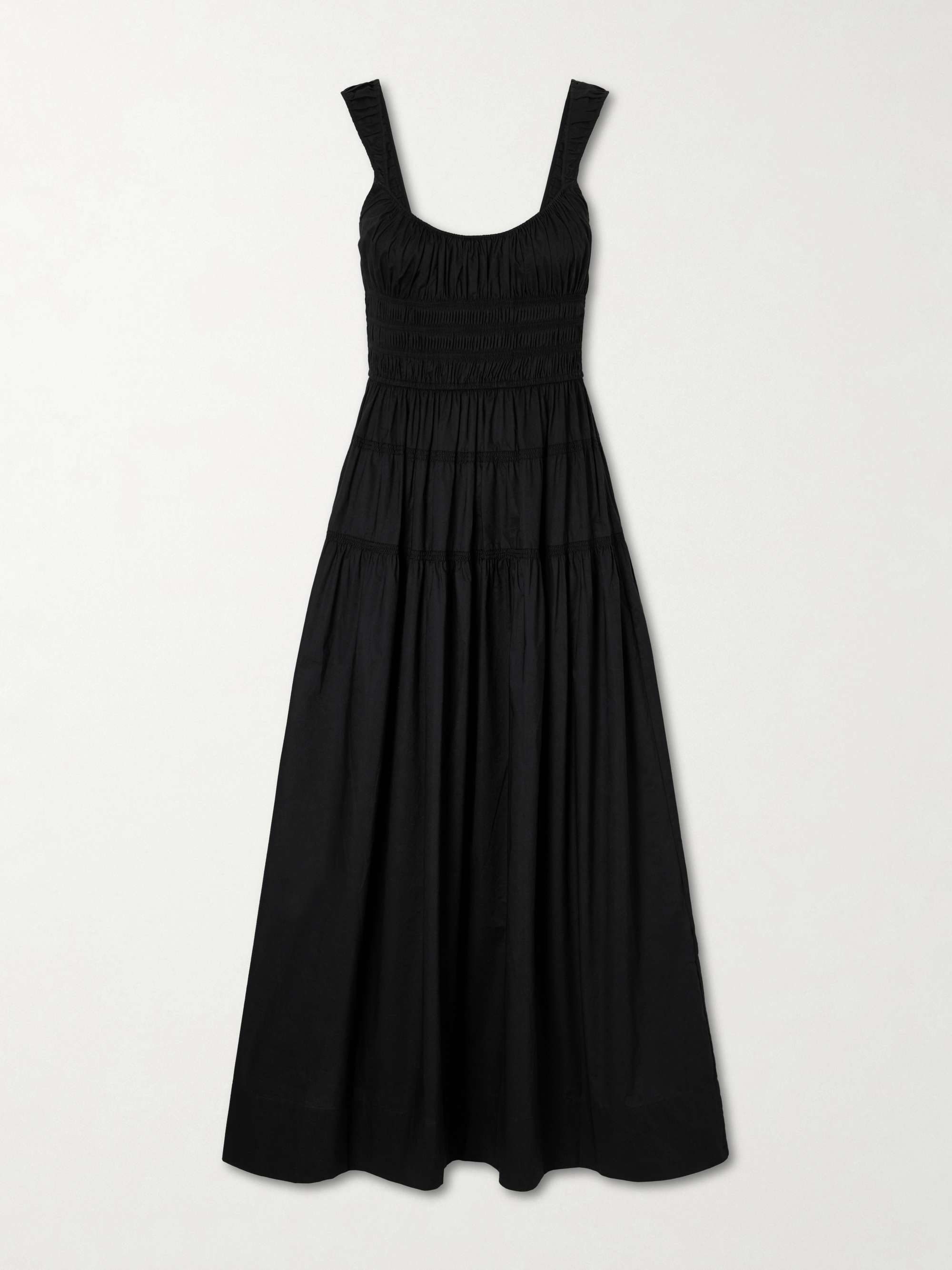 Clover Smocked Organic Cotton-Poplin Midi Dress