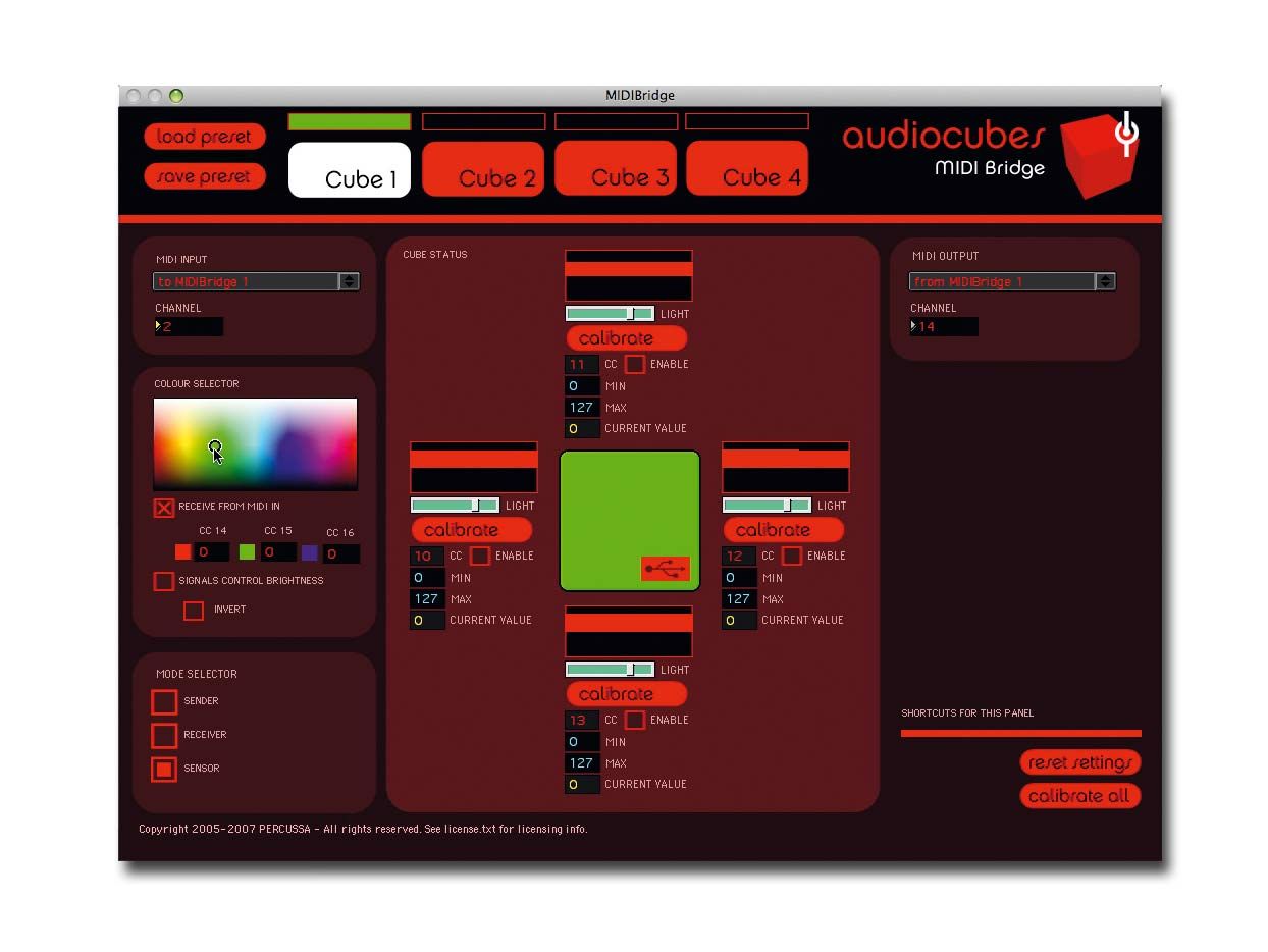 Setting up is done in the MIDIBridge software.