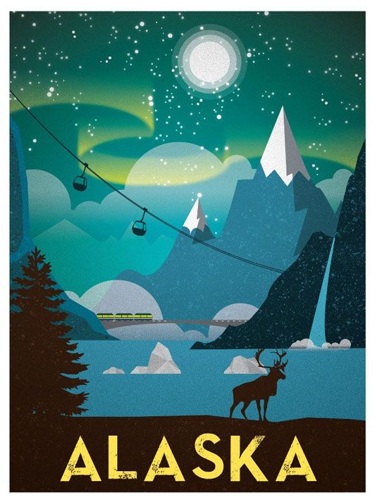 blue stamp travel posters