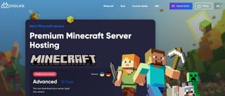 Godlike Minecraft server hosting website homepage