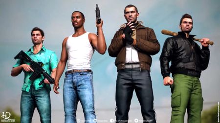 GTA protagonists remastered by Hossein Diba