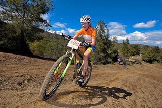 Alexandra Engen races uphill at the Cyprus Sunshine Cup