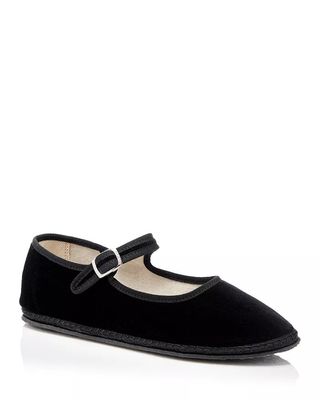 Women's Mary Jane Velvet Ballet Flats