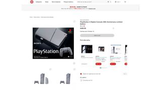 A screenshot of the PS5 Slim 30th Anniversary listing page at Target