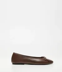 Bow leather ballerina, £36 | Mango