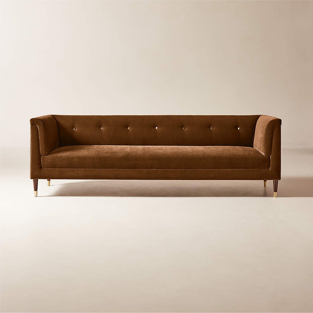 brown velvet sofa
