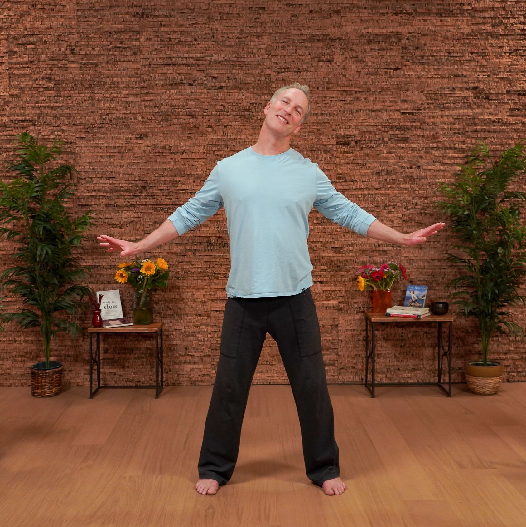 Man demonstrating Qigong movements