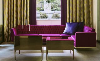 Deep purple sofa