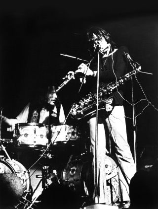 Wood and Ginger Baker in Baker’s band Air Force in 1970