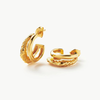 Serpent Textured Double Mini Hoop Earrings | Missoma, £71.20 (was £89 - now 20% off)