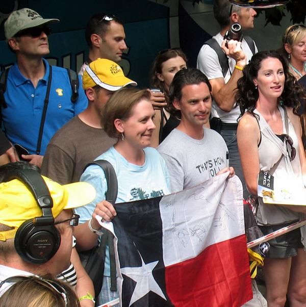 Fans of Lance Armstrong were out in Chamb&eacute;ry.