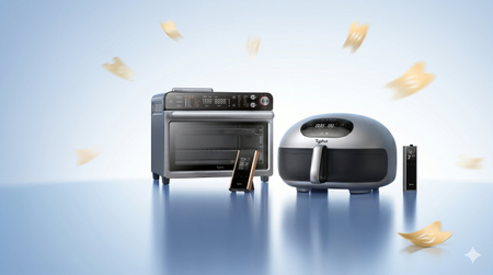Typhur products with remote on blue background