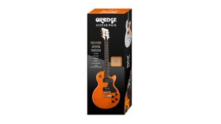 The pack includes an Orange guitar, Crush PiX CR12L amp, gigbag, headstock tuner, cable, strap and picks