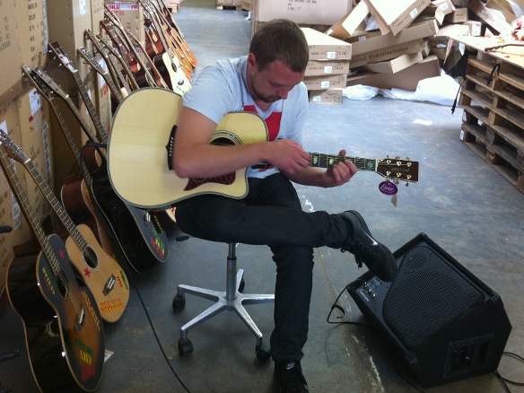 Jail guitar doors graduate jonny neesom tests his new tanglewood