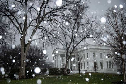 Snow and sleet at the White House on Jan. 7, 2020