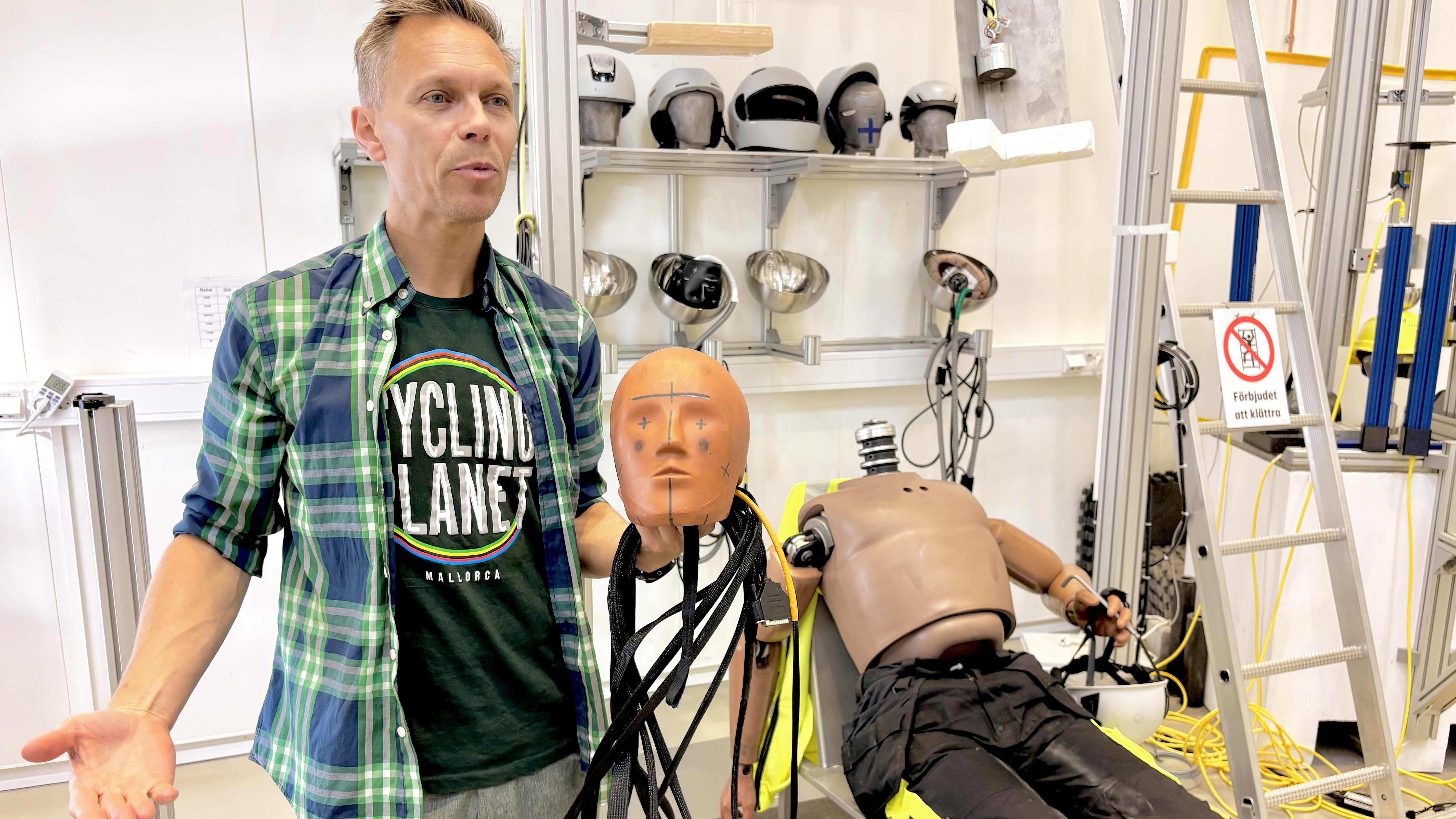 Behind the scenes at the MIPS helmet test lab