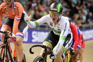 Anna Meares wins the keirin to take the eleventh world title of her career