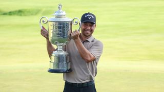 Xander Schauffele with the PGA Championship trophy