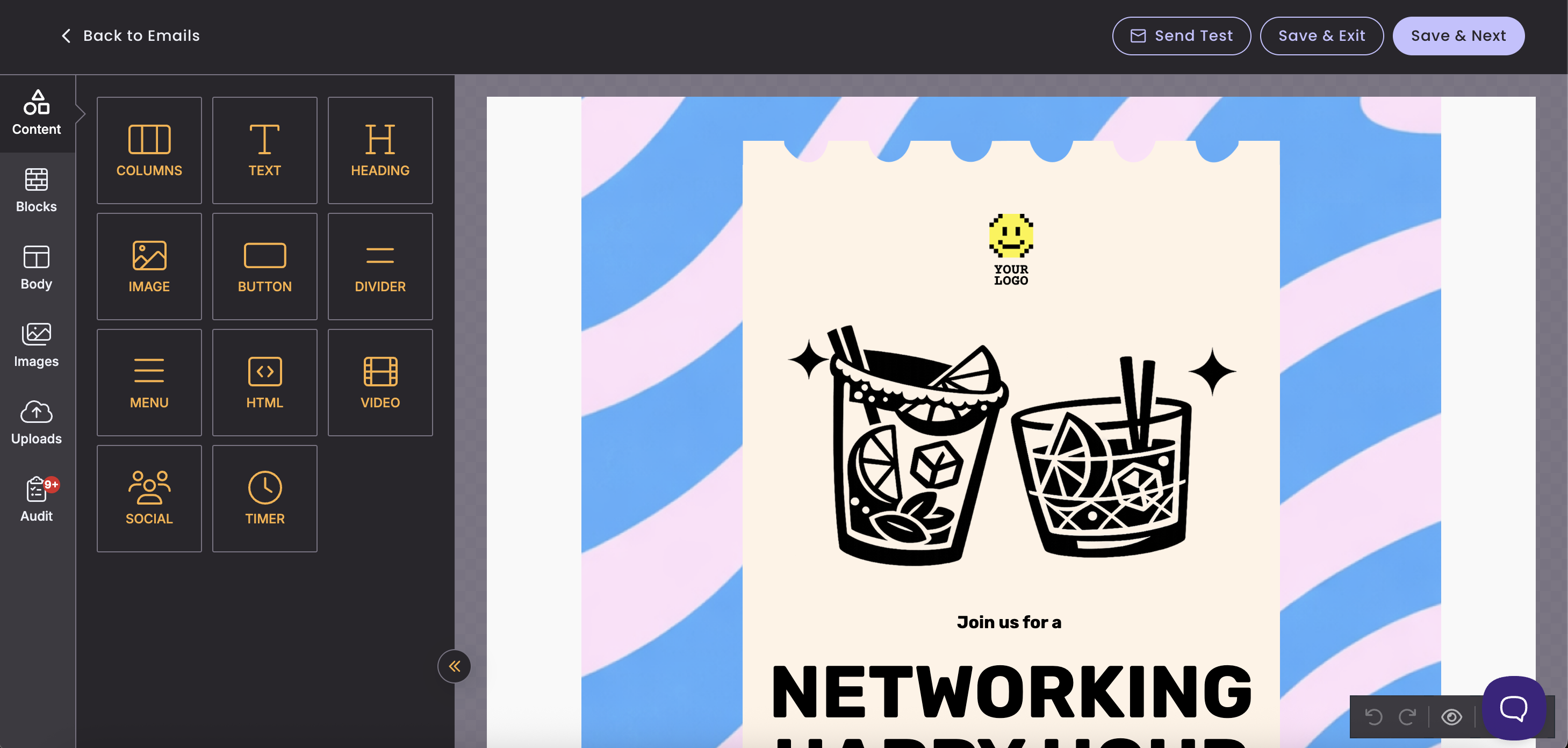 screenshot of benchmark email software