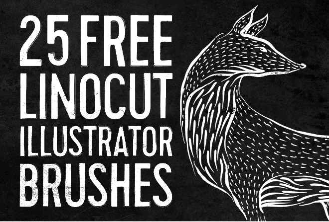 Illustrator brushes: Free linocut vector brushes