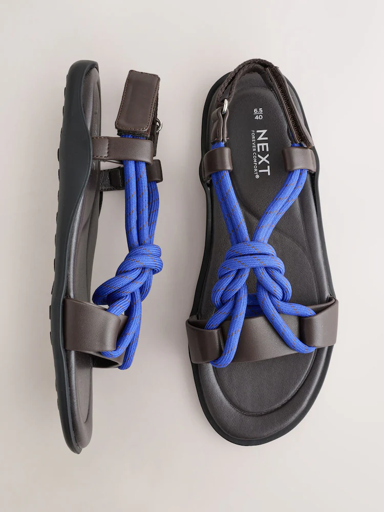 Next, Cobalt Blue Rope Sling Back Sandals
