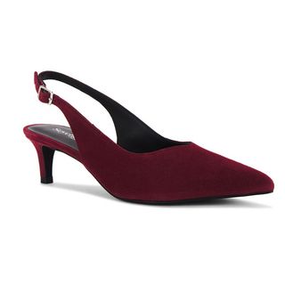 Burgundy slingback heels from Revolve 