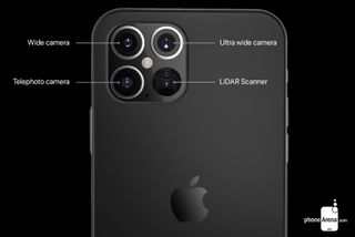 El módulo de cámara del iPhone 12 Pro e iPhone 12 Pro Max, con el sensor LiDAR. Un render aparentemente realizado a partir de la ilustración enterrada en la beta de iOS 14.