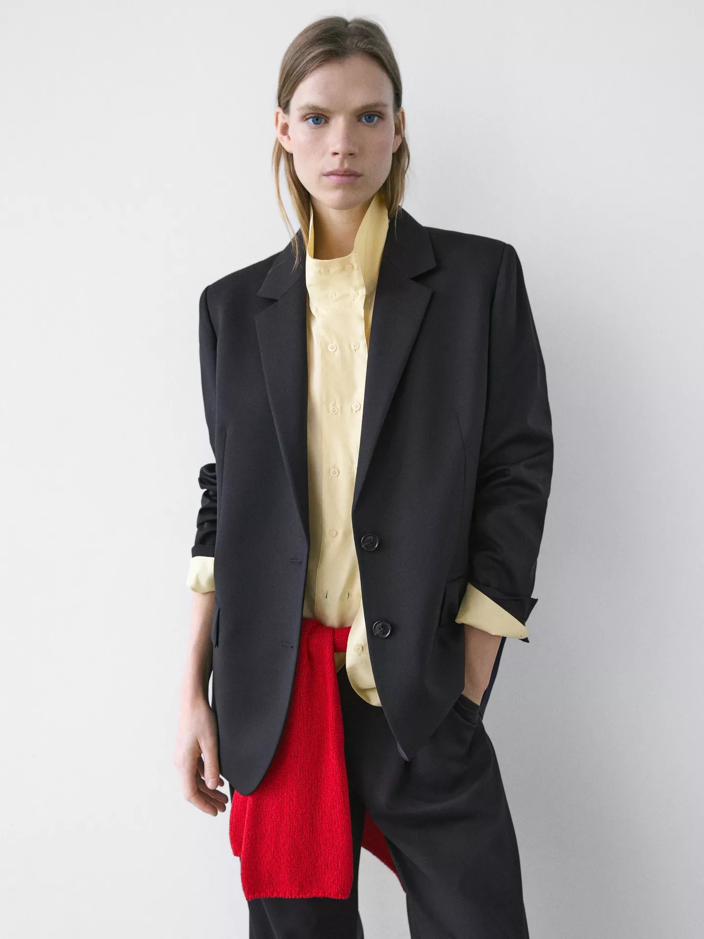 Massimo Dutti, 100% Extra Fine Wool Two-Button Blazer