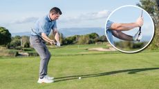 PGA pro Dan Grieve swinging a golf club at Infinitum Golf Resort in Spain