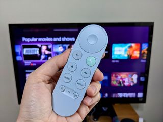 Blue Google TV Remote